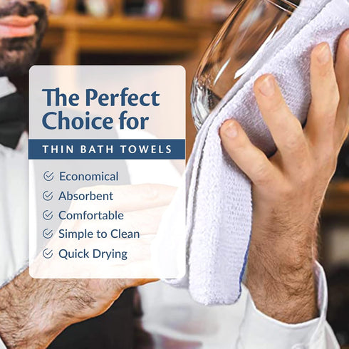 Universal Cleaning Towels, 24 Pack, 16” X 19” 100% Cotton Terry Weave Cloths for Home or Restaurant Use