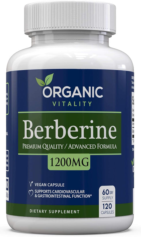 Premium Berberine HCL Supplement, 1200mg per Serving, 120 Vegan Capsules, Supports Healthy Lifestyle