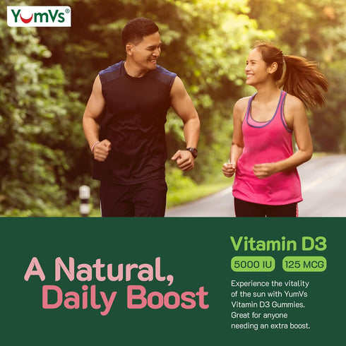 YumV's Vitamin D3 Jellies, 5000 IU, 60 Count, Daily Dietary Supplement, Mixed Berry Flavor, Vegetarian, Gluten-Free