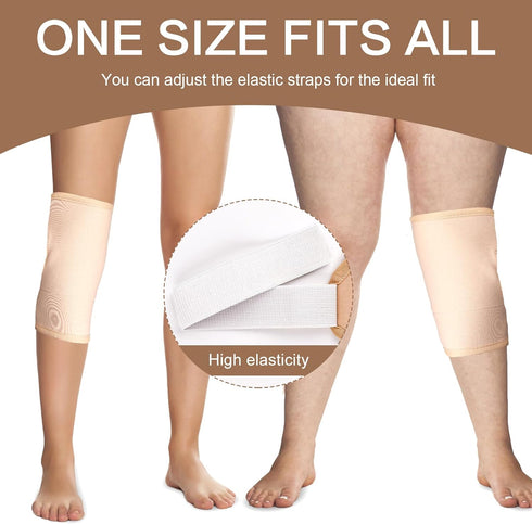 2 Pack Castor Oil Pack Wrap for Knee, Elbow, Arm, Thigh, Organic Cotton Compress Pads Kit with Adjustable Velcro Strap,