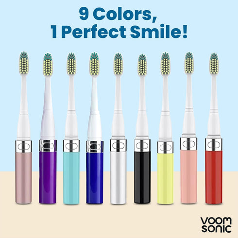 Voom Sonic Go 1 Series Travel Electric Toothbrush - Battery Operated for Adults & Kids, Dentist Recommended, Portable
