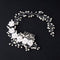 Kercisbeauty Wedding Bridal Pearl White Rose Flower Headband, Silver Hair Comb for Prom, Rustic Vintage Accessory