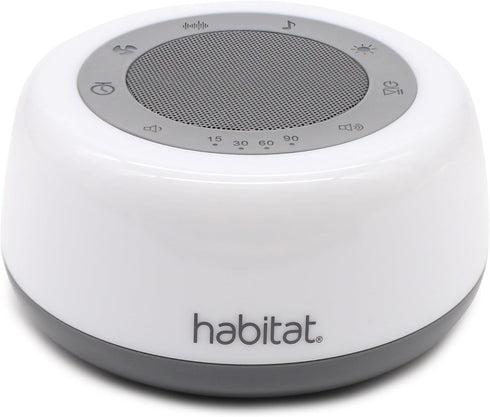 Habitat White Noise Machine with Multi-Color Night Light, 25 Relaxation Sounds, Bluetooth, 4 Timer Options, 15 Volume