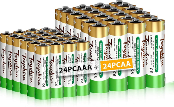 Toyohira AA and AAA Batteries 48 Pack Combo - 24 Double A +