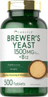 Carlyle Brewers Yeast Tablets with Vitamin B12, 500 Count - 1500mg, Non-GMO & Gluten Free