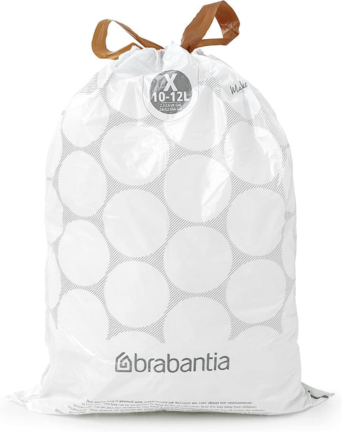 X/2.6-3.2 (40 Brabantia PerfectFit Trash Bags (Size Gal) Thick Plastic Trash Can Liners with Drawstring Handles Bags)