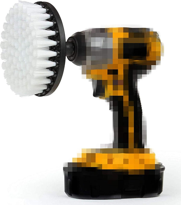 Drill Brush 5 Inch White Soft Bristle: Clean Fiberglass Tub, Upholstery, Auto Carpet, and Boat Seat