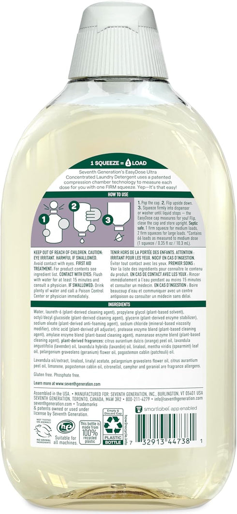 Seventh Generation EasyDose Laundry Detergent - Fresh Lavender, Ultra Concentrated, 23 oz