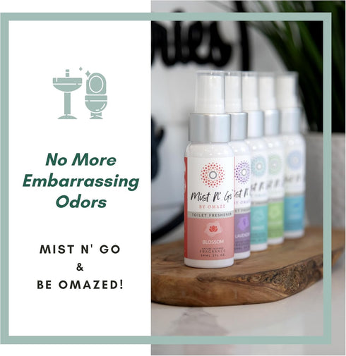 Mist N' Go by OMAZE Pack of 3 Toilet Spray for Poop - Bathroom Odor Eliminator, 2oz x3