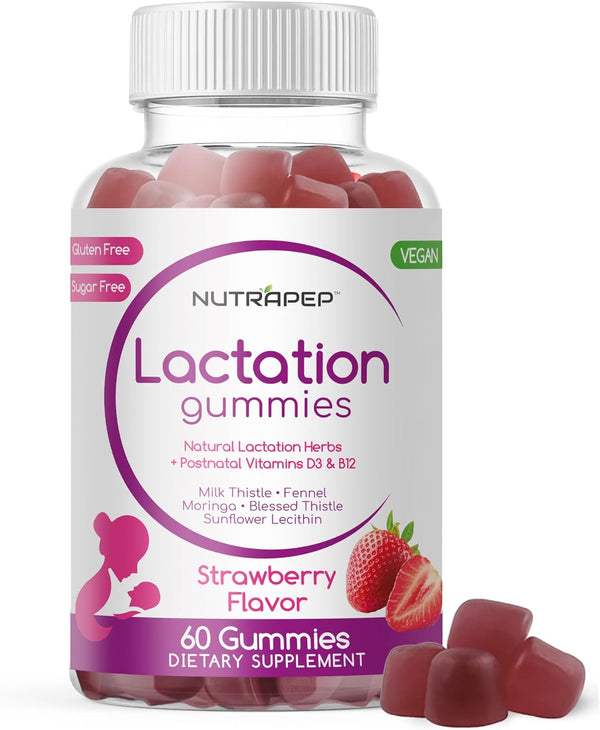 Lactation and Postnatal Support Gummies - Milk Production Supply Increase Supplements for Breastfeeding Women with