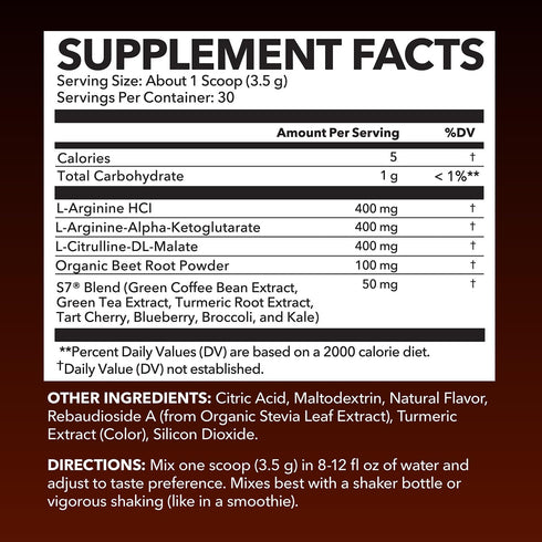 L Arginine Powder Nitric Oxide Supplement for Men and Women - Pre Workout and Post Workout Support with L-Arginine L Citrulline and Organic Beet Root Powder - Endurance and Performance - Tangerine