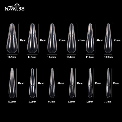 NMKL38 120Pcs Dual Forms Full Cover Nail Tips, Upper Arched Extension Mold (Mold C) for Nail Art