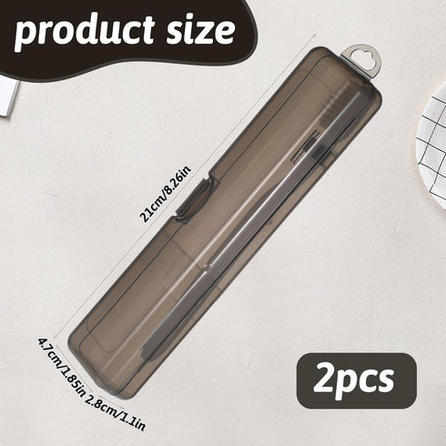 Qulkws 2 Pack 8.27 1.85 1.1 inches Toothbrush Case, Portable Clear Toothbrush and Toothpaste Storage Container