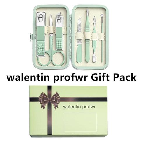 Manicure Set for Men Women, Nail Clipper Set with Portable Travel Case, Grooming Kit Gift for Family Friends (Green)
