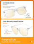 TIJN Gaming Glasses - Blue Light Blocking Glasses for Women Men, Anti Eyestrain Anti UV Glare (Transparent)