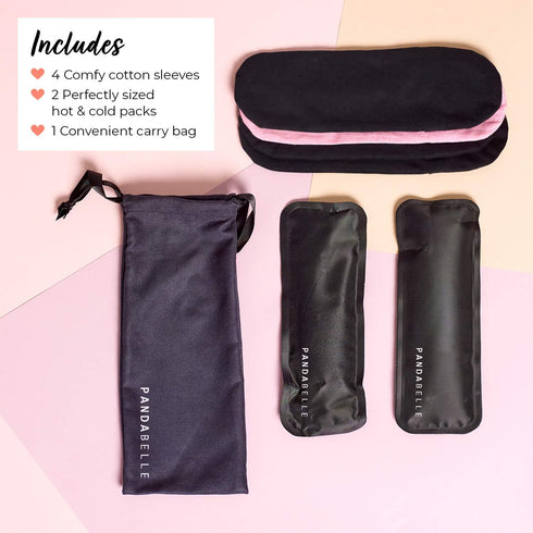 Hot & Cold Reusable Perineal Ice Pack with 4 Washable Sleeves & Carry Bag for Postpartum Pain, Hemorrhoids & More