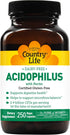 Country Life Dairy-Free Acidophilus with Pectin | 2.4 Billion CFUs | 250 Vegan Capsules, Certified Gluten Free & Vegan