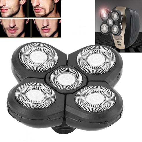 Universal Electric Beard Shaver Carver - 5 Blade Rotating Head Replacement Shavers for Men Grooming Kit