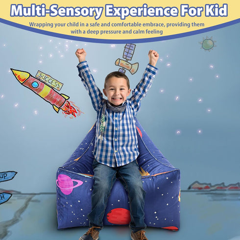 Meonum Sensory Chair for Kids with Autism Inflatable Peapod Autism Toys Space Calming Down Classroom Corner Sensory