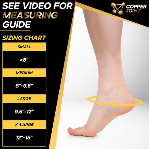 CopperJoint Foot Sleeve - Elastic Ankle Compression Socks for Women & Men, Copper Infused Support for Sports