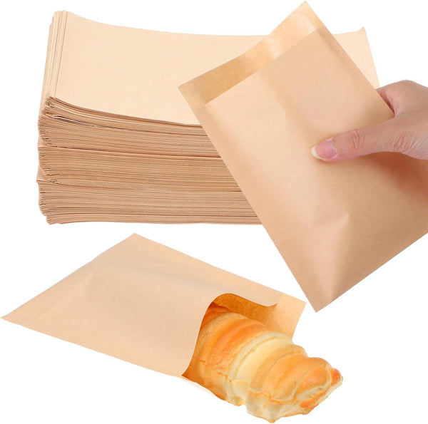 Hpmjz 500 Pcs Small Sandwich Bags Paper Cookies Bags Greaseproof Pastry Bag Unbleached