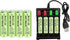 8PCS 1.2V 700mAh Ni Cd AAA Rechargeable Batteries with USB Charger for Wireless Microphones, Toys, Remote Mice