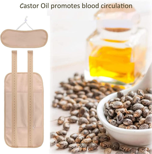 HYMIC 2 Pack Pack Pack Packs Castor Oil Wrap, Reusable Organic Castor Oil Kit, Castor Oil with Adjustable Elastic Strap