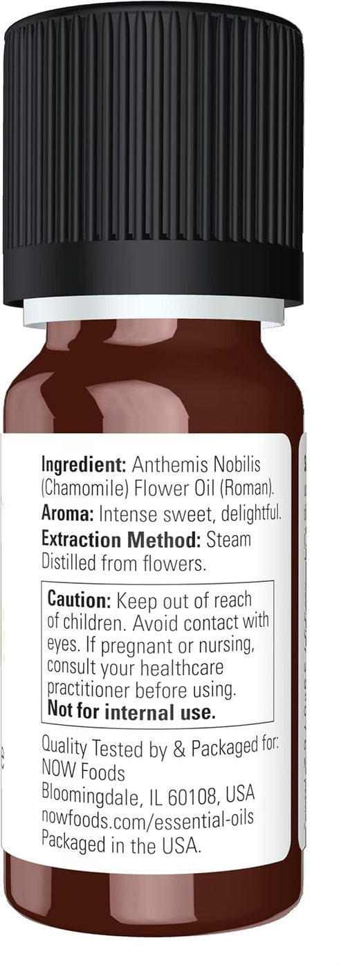 NOW Essential Oils, Chamomile Oil, 100% Pure, Delightful Aromatherapy Scent, 10-ml