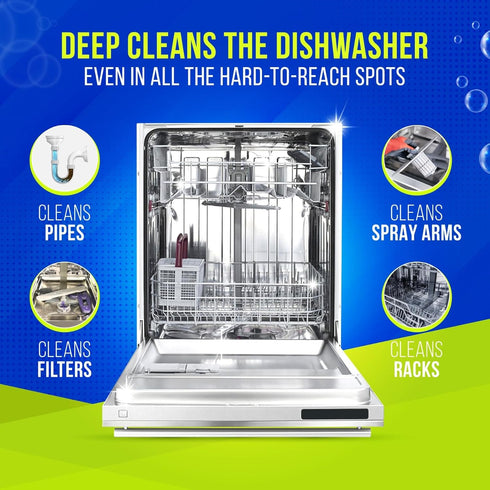 Dishwasher Cleaner Tablets - 26 Pack Deep Cleaning, Limescale & Mineral Remover for All Dishwashers