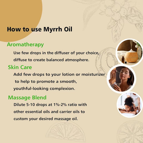 Frankincense and Myrrh Essential Oil | 100% Pure Undiluted for Skin, Hair & Aromatherapy - 1 Oz (Pack of 2)