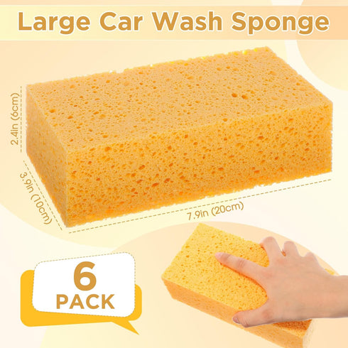 6 Pcs Large Sponge Bulk, 7.9 x 3.9 x 2.4 Inch Grouting Sponge Set, Thick Cleaning and Washing Sponge