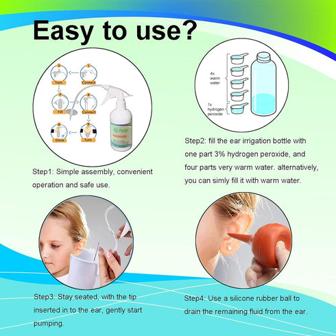 Ear Wax Removal Tool, Safe Ear Cleaning Kit for Adults and Kids, Includes Basin, Syringe, and Tips