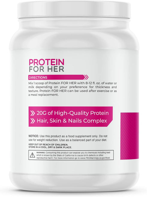 Protein for Her, Double Chocolate Whey Protein Powder with CLA and Biotin, 1.91 lbs