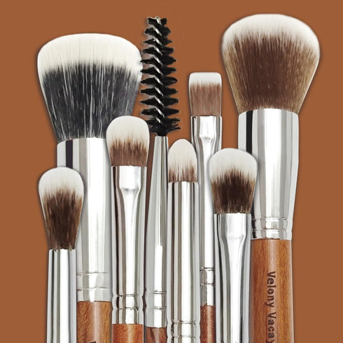 Travel Makeup Brushes Set with Case, 8 Pcs Travel Size Makeup Brush Set for Foundation, Powder, Eyebrow, Eye Shadows,