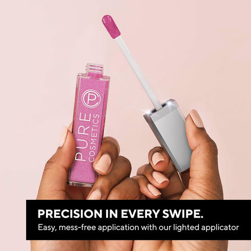 Pure Cosmetics Pure Illumination Lip Gloss, LED-lit Applicator, Non-Sticky, Hydrating, Shimmer