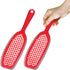 EZ Kitchen Dish Squeegee with Silicone Food Strainer, Non-Slip Scrapers for Pots, Pans, Bowls, 2-Pack, Red