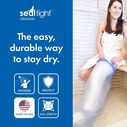 Swimming Brownmed - Seal-Tight Original Cast & Bandage Protector - Waterproof Adult Leg Cast Cover for Shower & - Foot