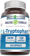 Amazing Formulas L-Tryptophan Amino Acid Supplement, 500 Mg per Serving, 120 Capsules, Non-GMO, Gluten-Free, Made in USA