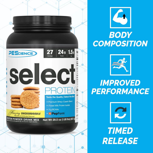 PEScience Select Low Carb Protein Powder, Snickerdoodle, 27 Servings, Keto Friendly
