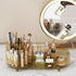 Large Capacity Rotating Makeup Organizer, Easy to Hold 20 Makeup Brushes, 10 Lipsticks, 8 Skincare Products (Crystal