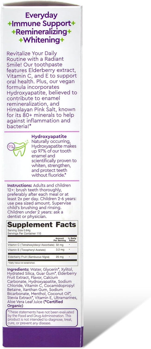 RADIUS ImmuniMinty Immune Support Toothpaste, 2.5 Oz Elderberry Mint, Pack of 3