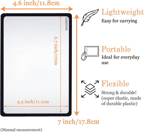 3X Card Lens Magnifier 3.5" x 2" with Protective Sleeves and Ruler Scale, Flexible Fresnel Lens, 3 Pack