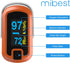 Orange Dual Color OLED Finger Pulse Oximeter by MIBEST - Blood Oxygen Saturation Monitor with OLED Screen