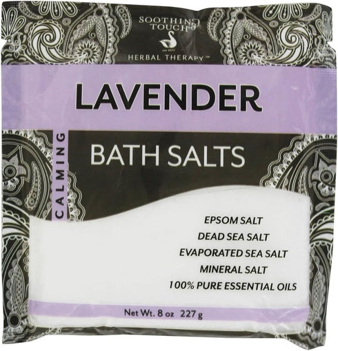 Soothing Touch Lavender Bath Salts Pouch - 8 Ounce