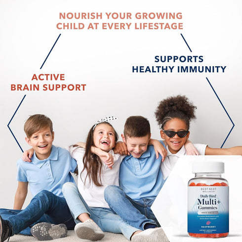 Best Nest Wellness Multivitamin Gummies, Methylfolate, Methylcobalamin, Whole Food Multi Vitamins, 60 Ct, Raspberry