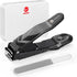 Nail Clippers for Men and Women - Heavy Duty No Splash Ultra Sharp Fingernail and Toenail Clippers with Nano Nail File