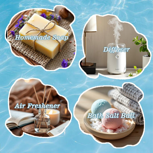 Summer Set 6 Summer 6x10ML Essential Oil - Unique Fruit and Scents for Diffusers, Aromatherapy, Massage, Soap Making