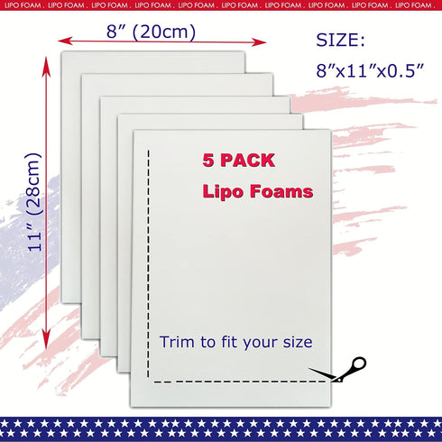 KUSMOO 5 Pack 8" 11" Lipo Foam Pads for Post Surgery Ab Board Liposuction Surgery Flattening Abdominal Compression