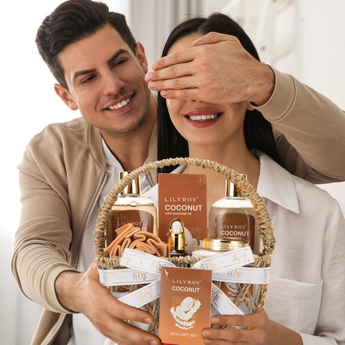 Mothers Day Spa Gift Basket Set for Women, 7 Pcs Bath and Body Kit for Christmas, Birthday, and Father's Day