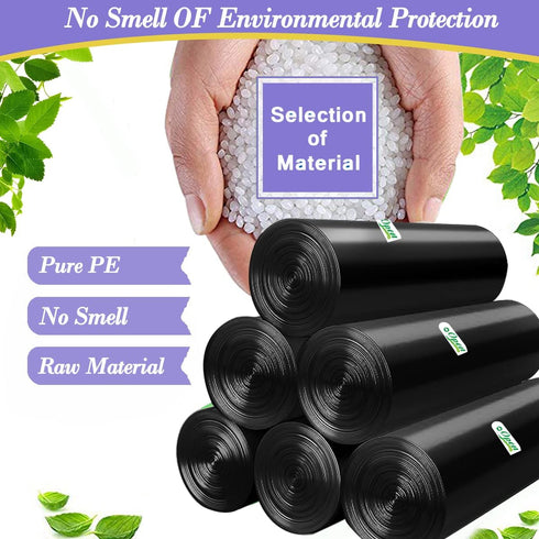 Hommaly 3 Gallon Small Black Trash Bags, 180 Count, Leakproof and Strong for Office, Kitchen, Bathroom